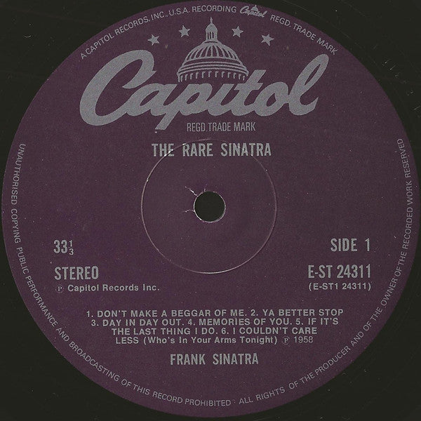 Frank Sinatra – The Rare Sinatra LP vinyl record, image 3 of 4