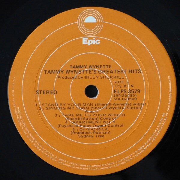Tammy Wynette – Tammy's Greatest Hits LP vinyl record, image 3 of 4