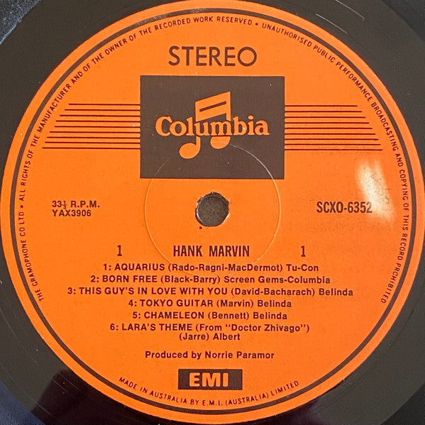 Hank Marvin – Hank Marvin LP vinyl record, image 3 of 4
