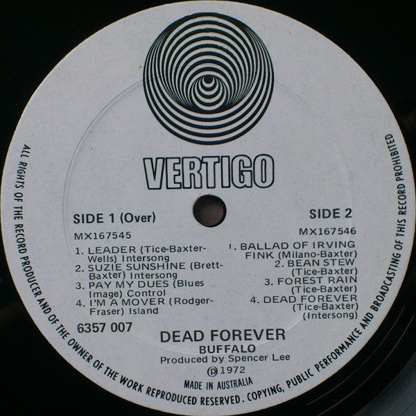 Buffalo – Dead Forever... LP vinyl record, image 6 of 6