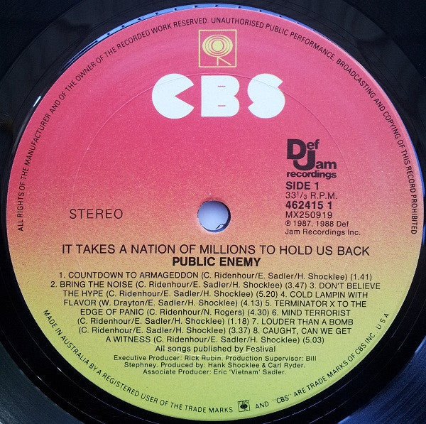 Public Enemy – It Takes A Nation Of Millions To Hold Us Back LP vinyl record, image 5 of 6
