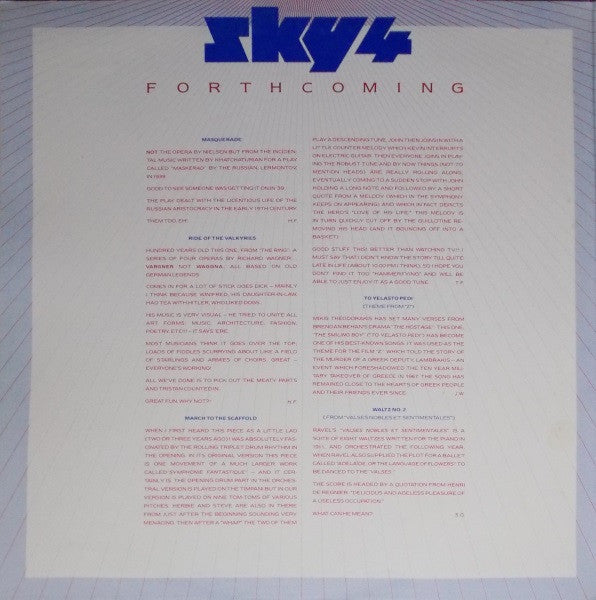 Sky – Sky 4 Forthcoming LP vinyl record, image 5 of 8