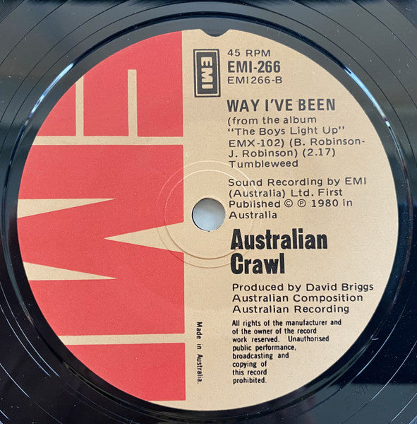 Australian Crawl – Downhearted 7" vinyl record, image 2 of 2