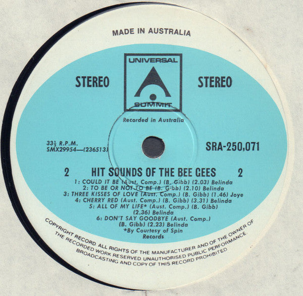 Bee Gees – Hit Sounds Of The Bee Gees LP vinyl record, image 4 of 4