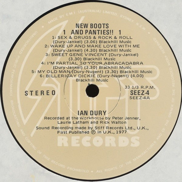Ian Dury – New Boots And Panties LP vinyl record, image 6 of 7