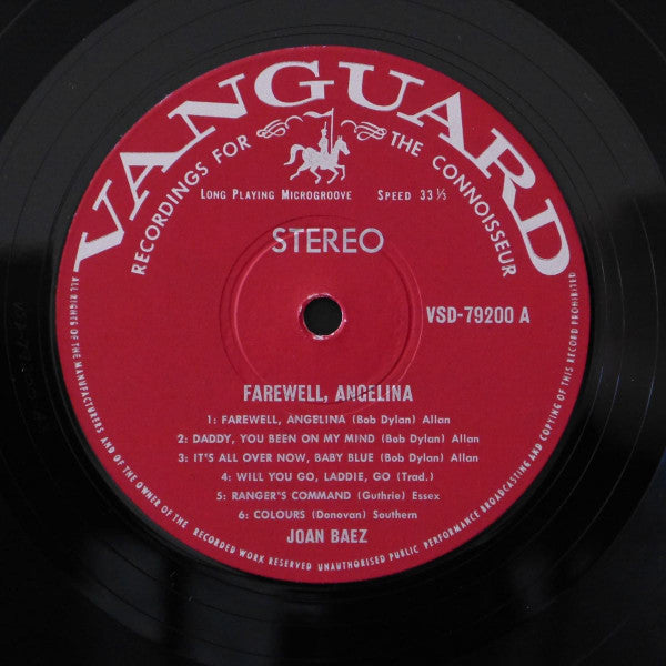 Joan Baez – Farewell, Angelina LP vinyl record, image 3 of 4