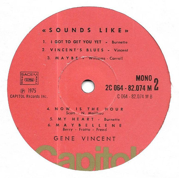 Gene Vincent – Sounds Like Gene Vincent LP vinyl record, image 4 of 4