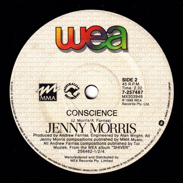 Jenny Morris – She Has To Be Loved 7" vinyl record, image 2 of 3