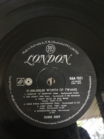 Duane Eddy And The Rebels – $1,000,000.00 Worth Of Twang LP vinyl record, image 4 of 4