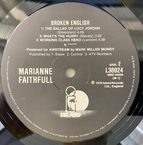 Marianne Faithfull – Broken English LP vinyl record, image 4 of 4