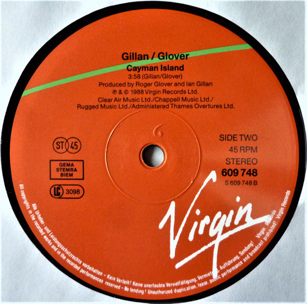 Gillan & Glover – She Took My Breath Away 12" vinyl record, image 4 of 4
