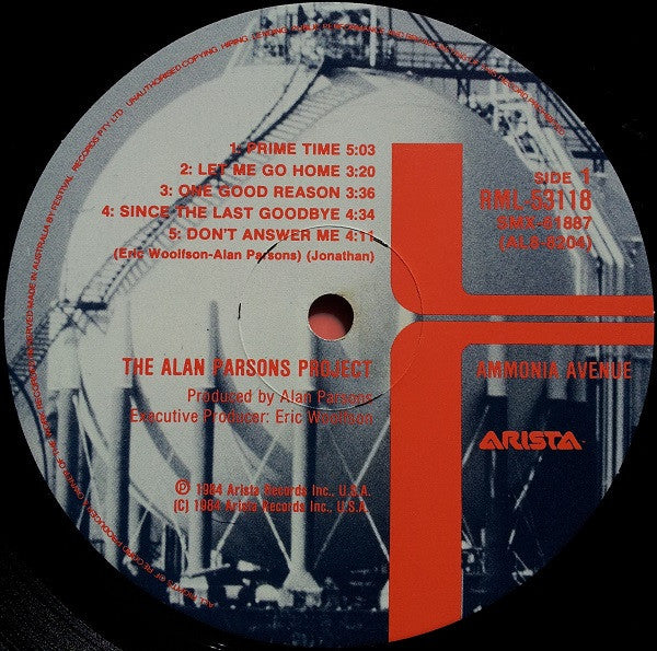 The Alan Parsons Project – Ammonia Avenue LP vinyl record, image 7 of 8