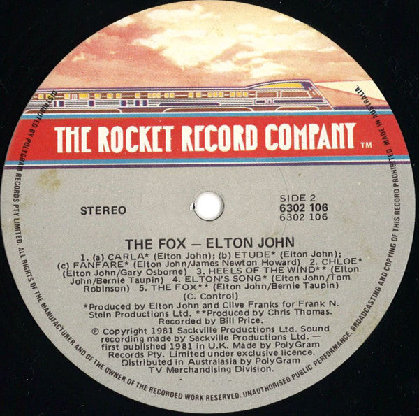 Elton John – The Fox LP vinyl record, image 4 of 6
