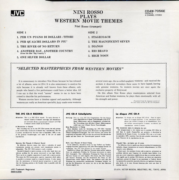 Nini Rosso – Nini Rosso Plays Western Movie Themes LP vinyl record, image 2 of 4
