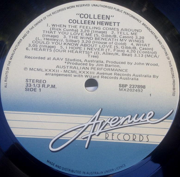 Colleen Hewett – Colleen LP vinyl record, image 4 of 5