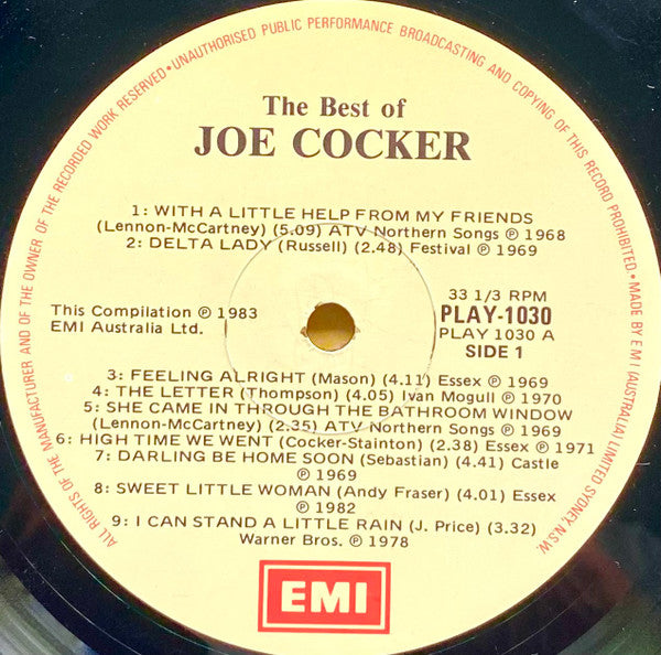 Joe Cocker – The Best Of Joe Cocker LP vinyl record, image 4 of 5