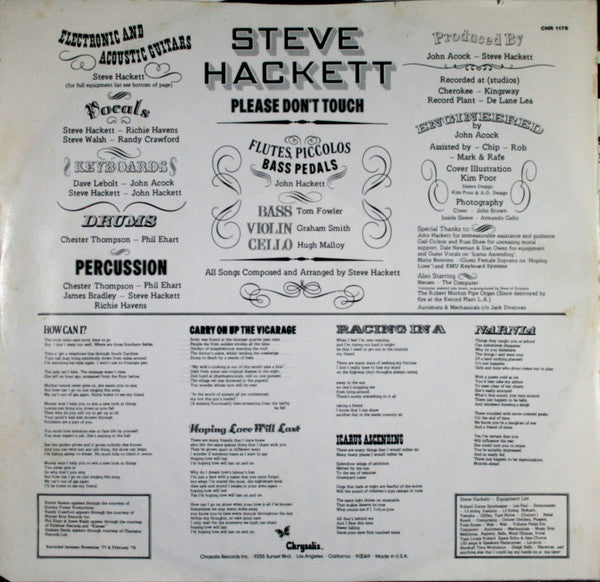 Steve Hackett – Please Don't Touch! LP vinyl record, image 5 of 8