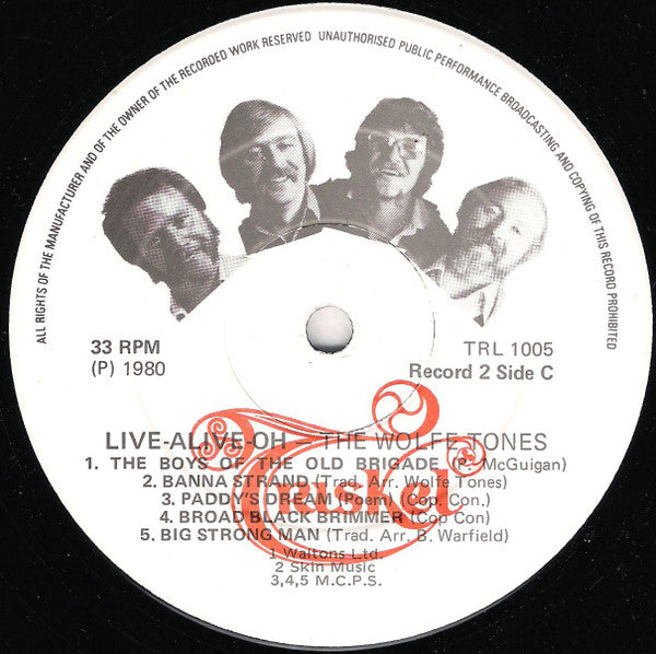 The Wolfe Tones – Live Alive-Oh (2xLP) LP vinyl record, image 4 of 8
