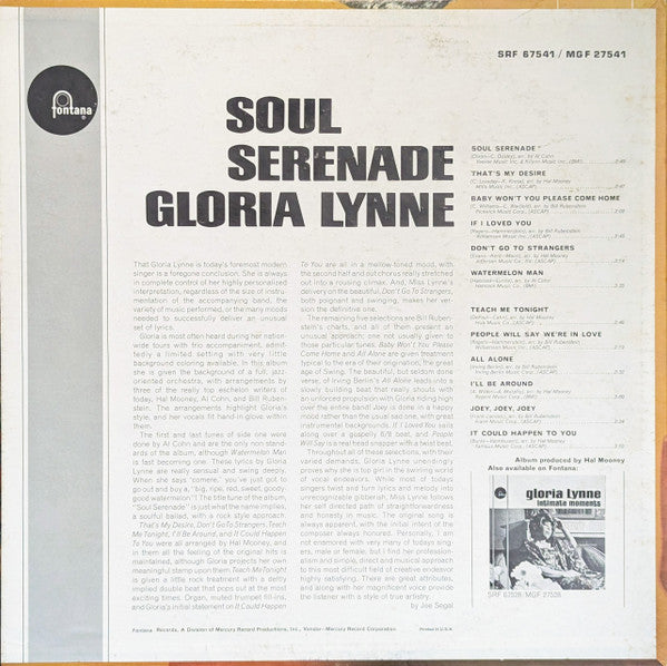 Gloria Lynne – Soul Serenade LP vinyl record, image 2 of 4