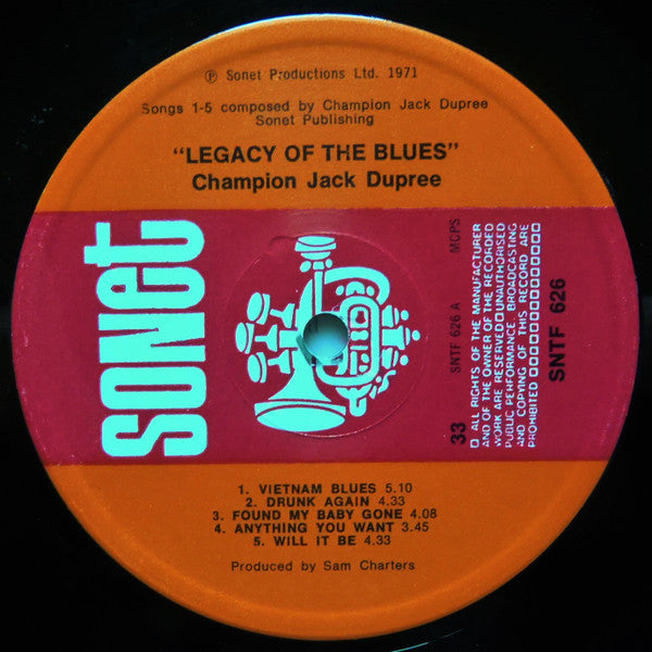 Champion Jack Dupree – The Legacy Of The Blues Vol. 3 LP vinyl record, image 3 of 4