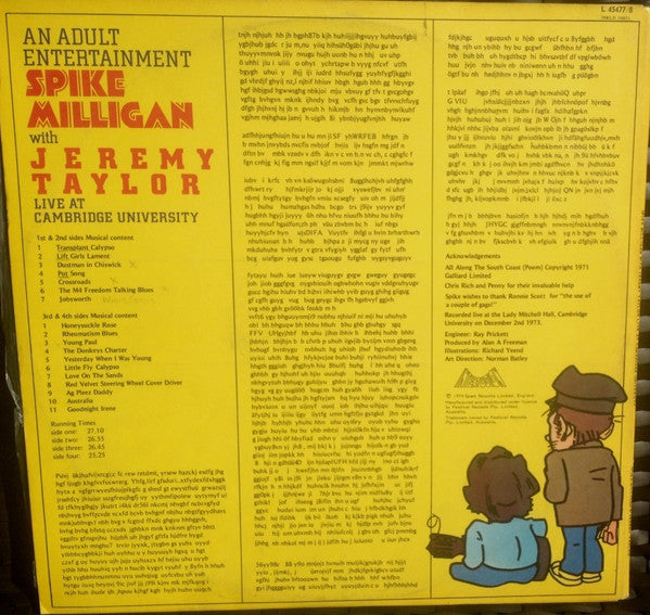 Spike Milligan, Jeremy Taylor – An Adult Entertainment Spike Milligan With Jeremy Taylor Live At Cambridge University (2xLP) LP vinyl record, image 2 of 7