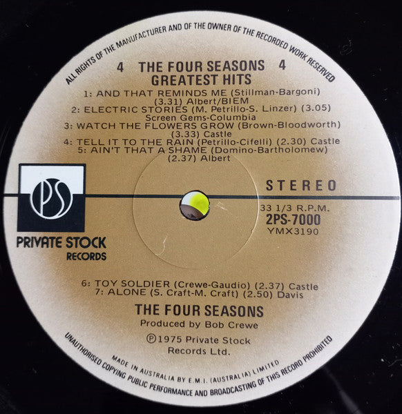 The Four Seasons – The Four Seasons Greatest Hits (2xLP) LP vinyl record, image 9 of 10