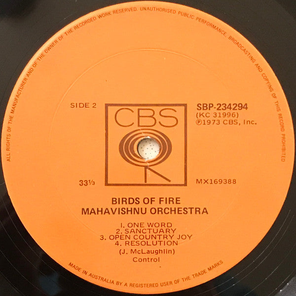 Mahavishnu Orchestra – Birds Of Fire LP vinyl record, image 4 of 4