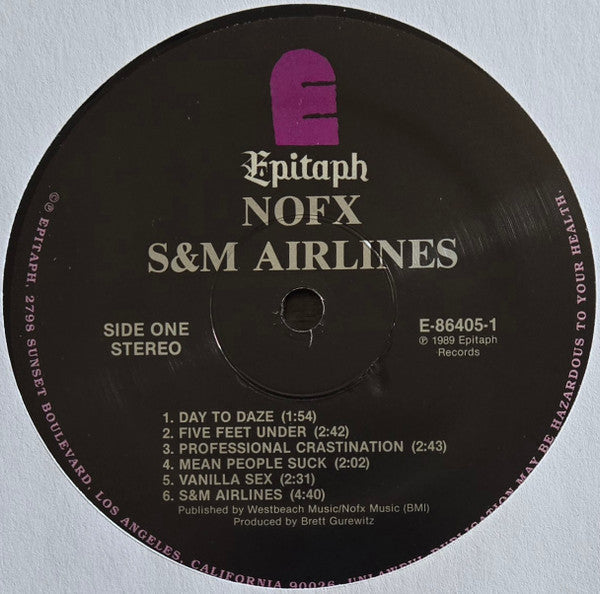 NOFX – S & M Airlines LP vinyl record, image 3 of 6