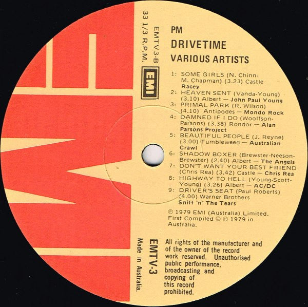 Various – Drivetime Vol 1 LP vinyl record, image 4 of 4
