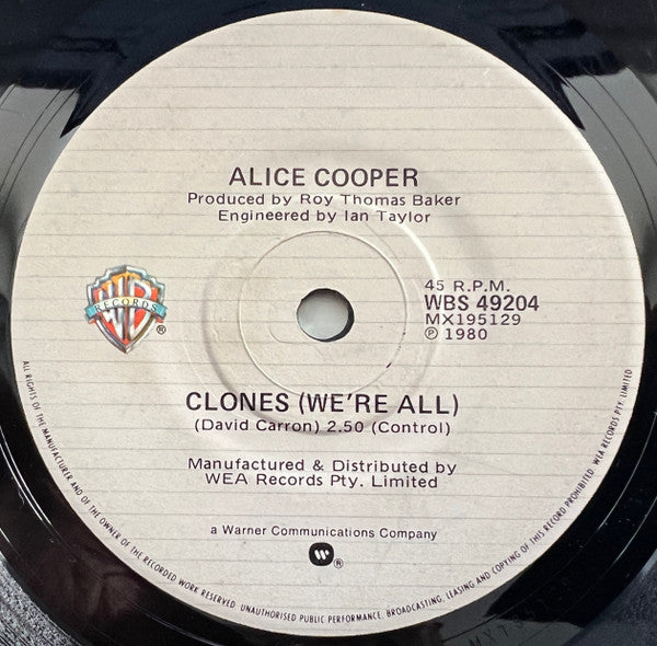 Alice Cooper – Clones (We're All) 7" vinyl record, image 1 of 2
