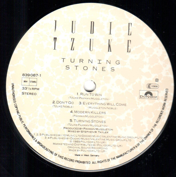 Judie Tzuke – Turning Stones LP vinyl record, image 6 of 8