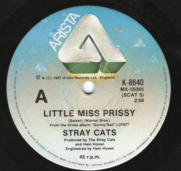 Stray Cats – Little Miss Prissy 7" vinyl record, image 1 of 2