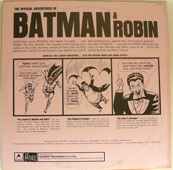 Batman & Robin – The Official Adventures Of Batman & Robin LP vinyl record, image 2 of 4