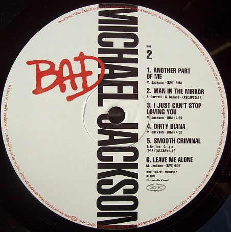 Michael Jackson – Bad LP vinyl record, image 7 of 9