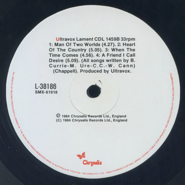 Ultravox – Lament LP vinyl record, image 6 of 8