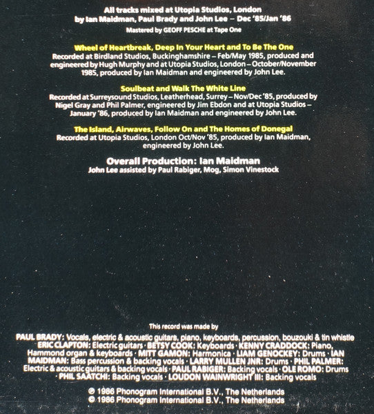 Paul Brady – Back To The Centre LP vinyl record, image 7 of 8