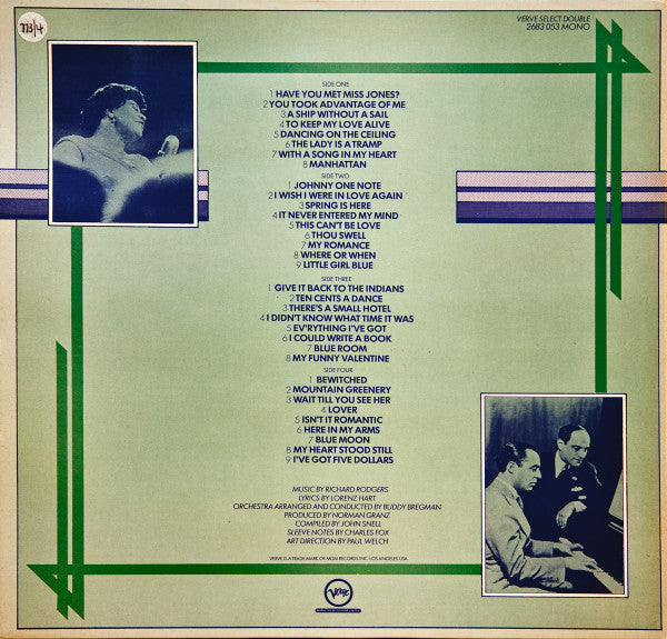 Ella Fitzgerald – Sings The Rodgers & Hart Songbook (2xLP) LP vinyl record, image 2 of 8