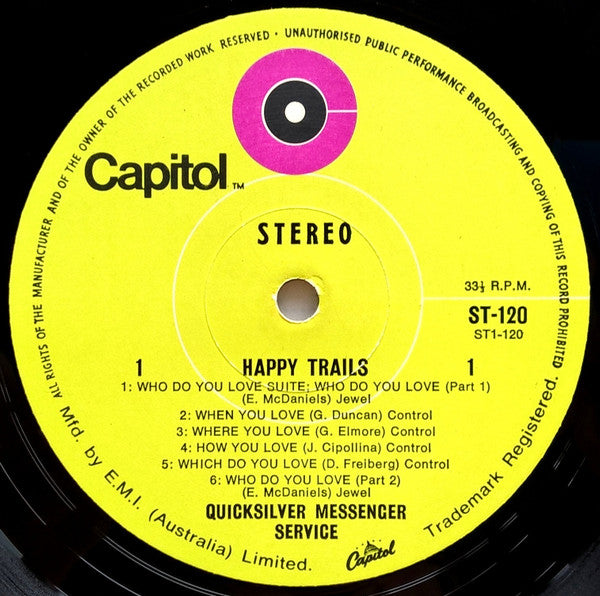 Quicksilver Messenger Service – Happy Trails LP vinyl record, image 3 of 4