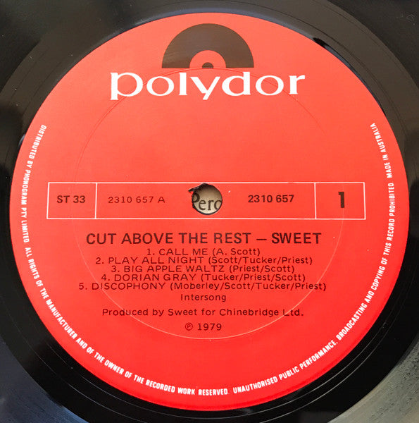 The Sweet – Cut Above The Rest LP vinyl record, image 3 of 4