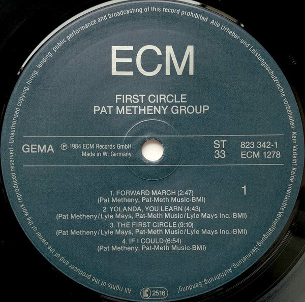 Pat Metheny Group – First Circle LP vinyl record, image 3 of 5