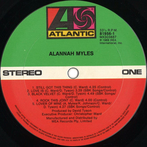 Alannah Myles – Alannah Myles LP vinyl record, image 3 of 4