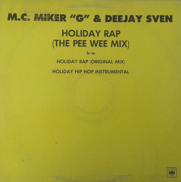 MC Miker G. & DJ Sven – Holiday Rap (The Pee Wee Mix) 12" vinyl record, image 2 of 4