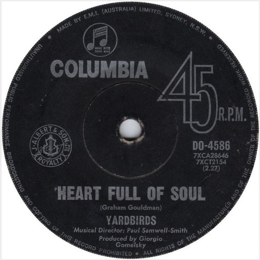 The Yardbirds – Heart Full Of Soul 7" vinyl record, image 1 of 2