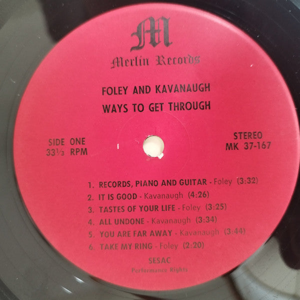 John Foley, John F. Kavanaugh – Ways To Get Through (2xLP) LP vinyl record, image 7 of 10