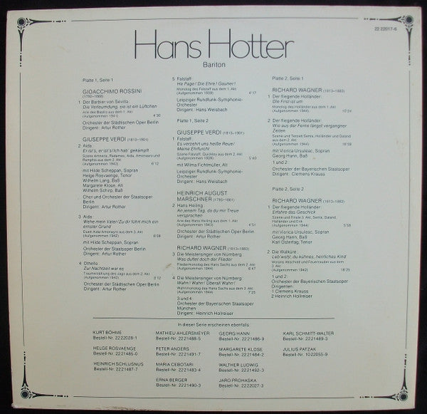 Hans Hotter – Hans Hotter (2xLP) LP vinyl record, image 3 of 4