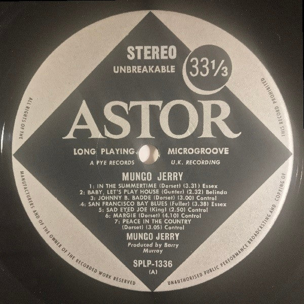 Mungo Jerry – In The Summertime LP vinyl record, image 6 of 9