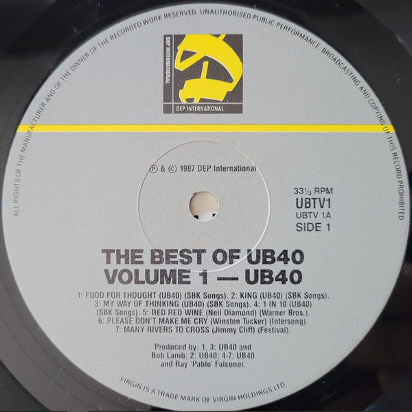 UB40 – The Best Of UB40 (Volume One) LP vinyl record, image 4 of 5