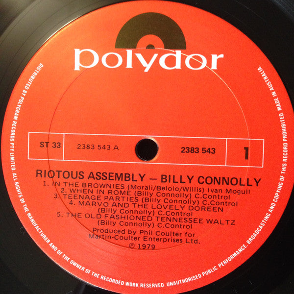 Billy Connolly – Riotous Assembly LP vinyl record, image 4 of 5