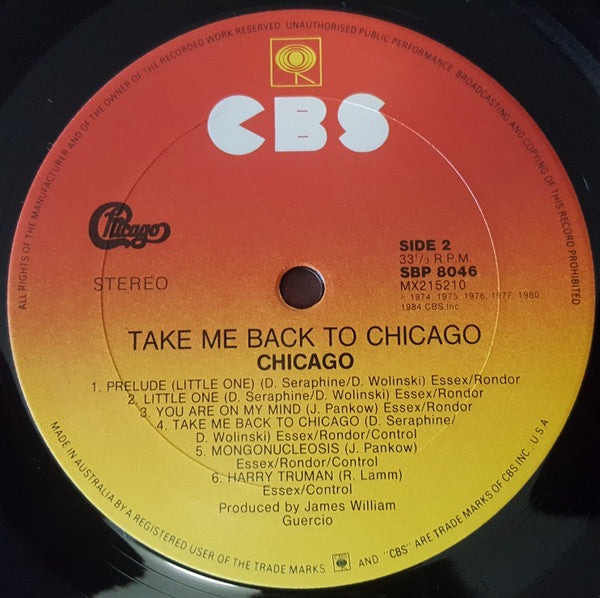 Chicago – Take Me Back To Chicago LP vinyl record, image 3 of 4