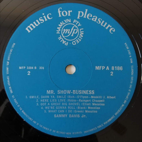 Sammy Davis Jr. – Mr. Show-Business LP vinyl record, image 4 of 4